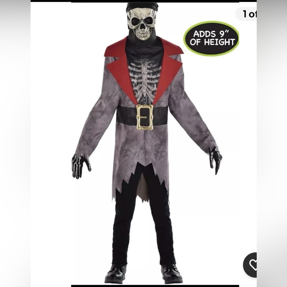 Illusion Pirate Caribbean Suit Fancy  Dress Up Halloween Child Costume XL 14-16